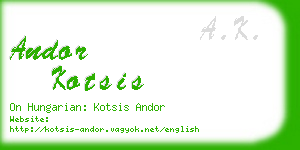 andor kotsis business card
